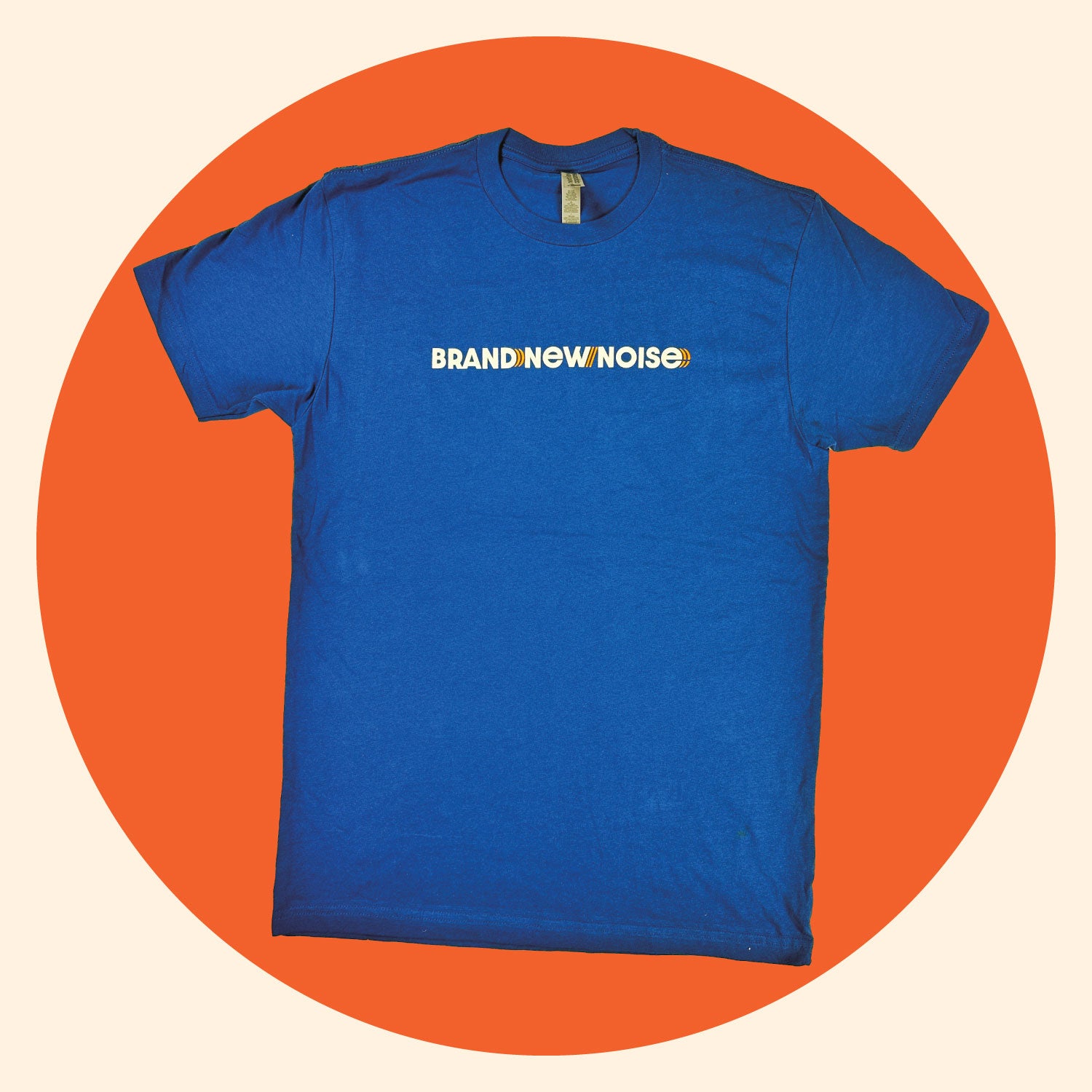 Blue short sleeve t-shirt with BrandNewNoise logo